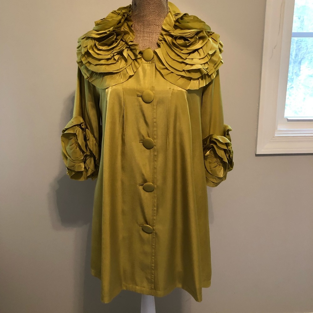 STELLA McCARTNEY CHARTREUSE GREEN DRESS COAT